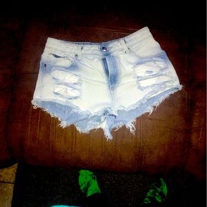 Light blue jeans shorts never been worn they don’t have a brand or size on them